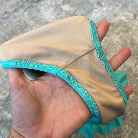 Crewcuts Girls Aqua Ruffle Bikini Swimsuit Set 8 - Picture 9 of 11